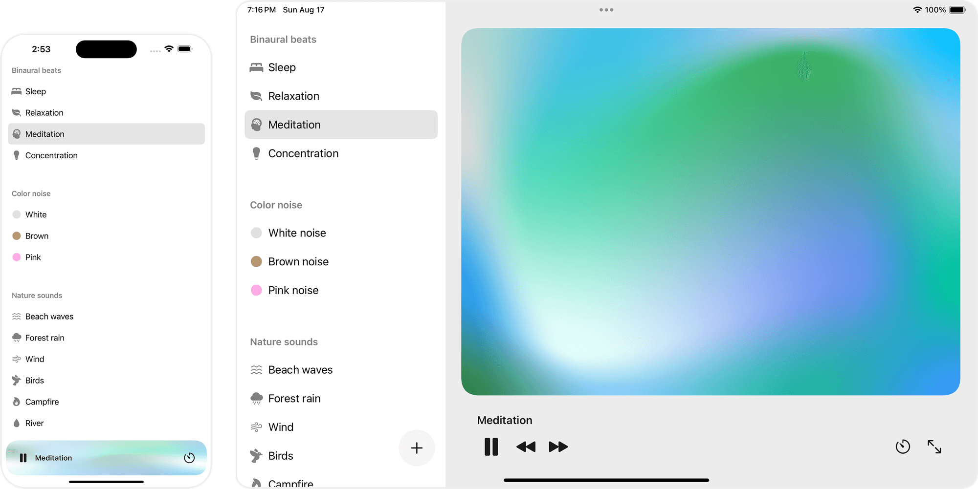 Screenshots of It Makes Noise